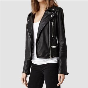 All Saints Catch Biker Jacket - Black - Leather Jacket - Brand New - Size US 2
